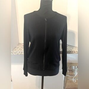 Amour Vert Black Bomber Zip Up Cardigan